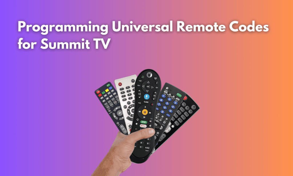 Programming Universal Remote Codes for Summit TV