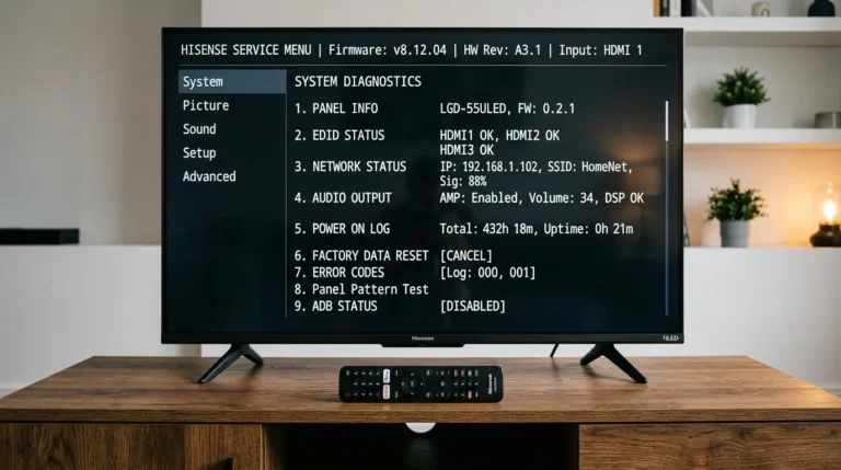 Hisense TV Service Menu Codes: All Models Guide (2026)