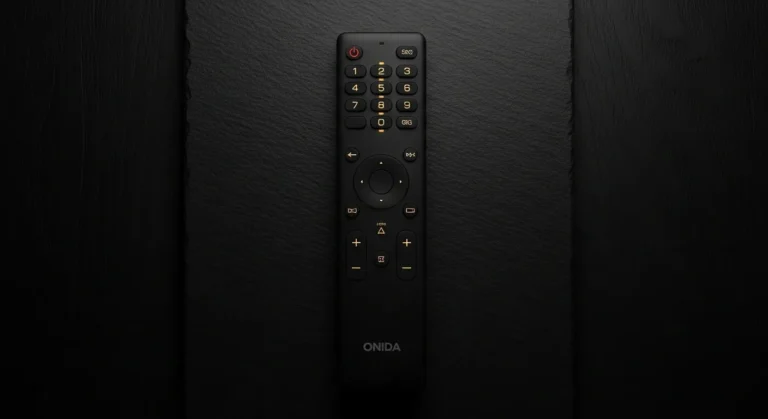 Onida TV remote with 2580 service menu code highlighted on number pad