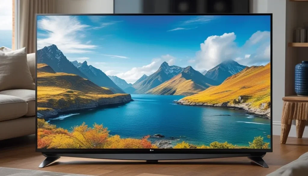 LG TV with scenic screensaver