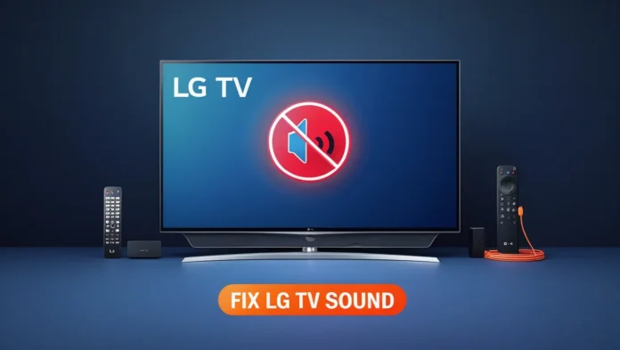 lg-tv-sound-fix-thumbnail LG TV with no sound icon and text