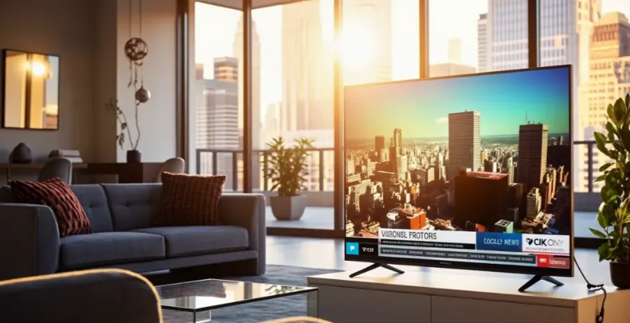 Vizio TV showing local news with antenna