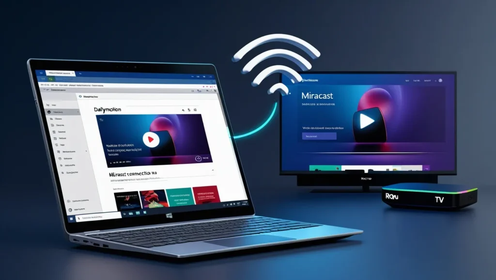 Windows PC connecting to Roku via Miracast for Dailymotion