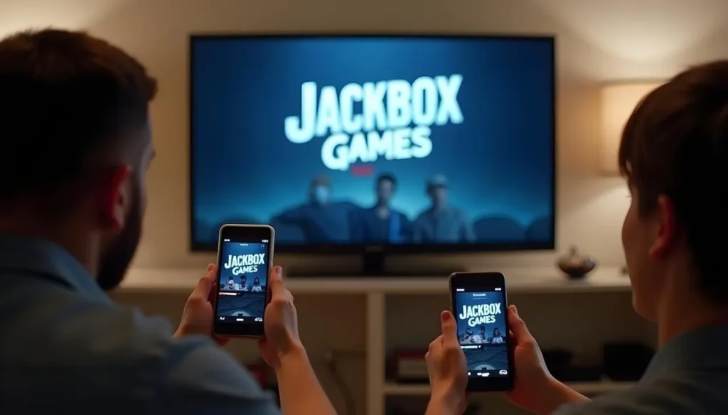 Smartphone mirroring Jackbox game to Roku TV