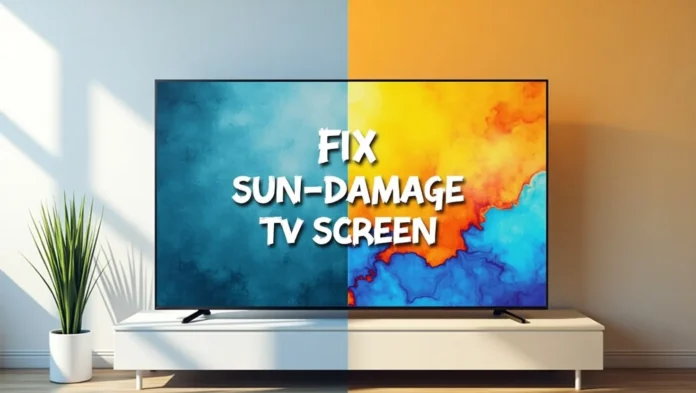 Sun-damaged TV screen fix thumbnail