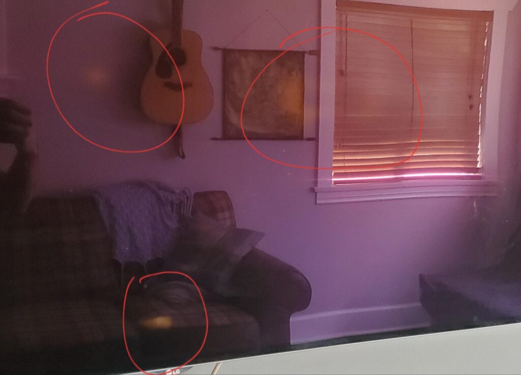 TV screen with sun damage