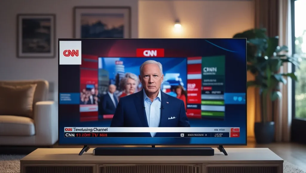 TV screen with CNN