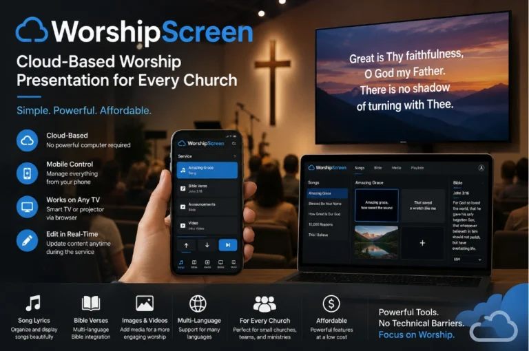 A Modern Church Presentation Setup Without Expensive Equipment: Everything You Need for Worship Text Projection