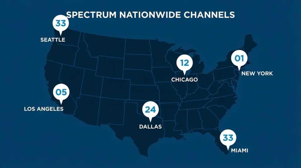 Discovery Channel on Spectrum channel numbers by U.S. city